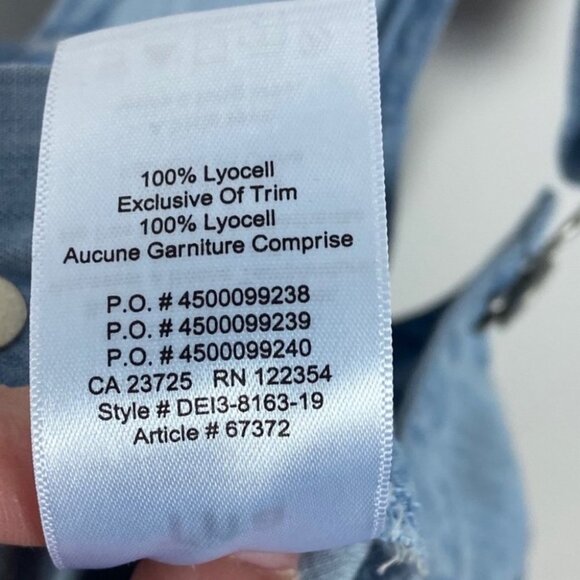 NWT Aritzia TNA Senryu Romper Shortalls Denim Overalls Size XXS Blue Chambray - Picture 9 of 11